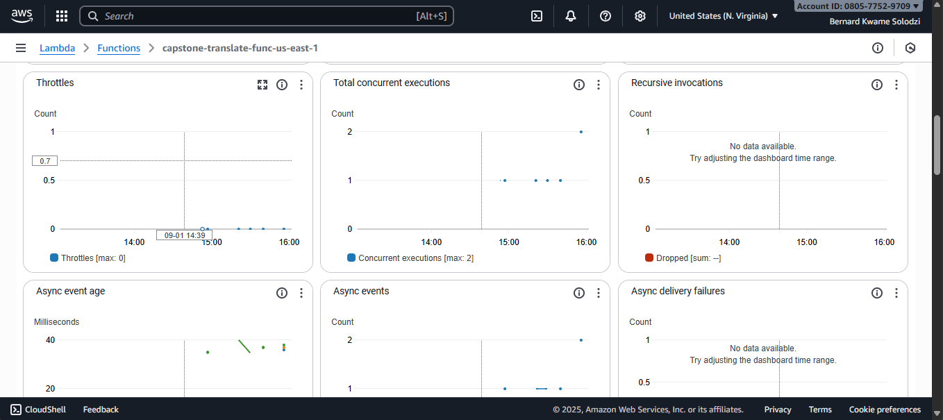 CloudWatch Metrics on Lambda Function
